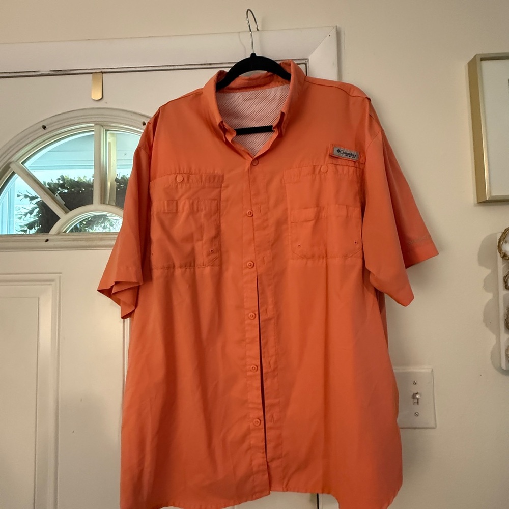 Columbia Bright Orange Casual Shirt